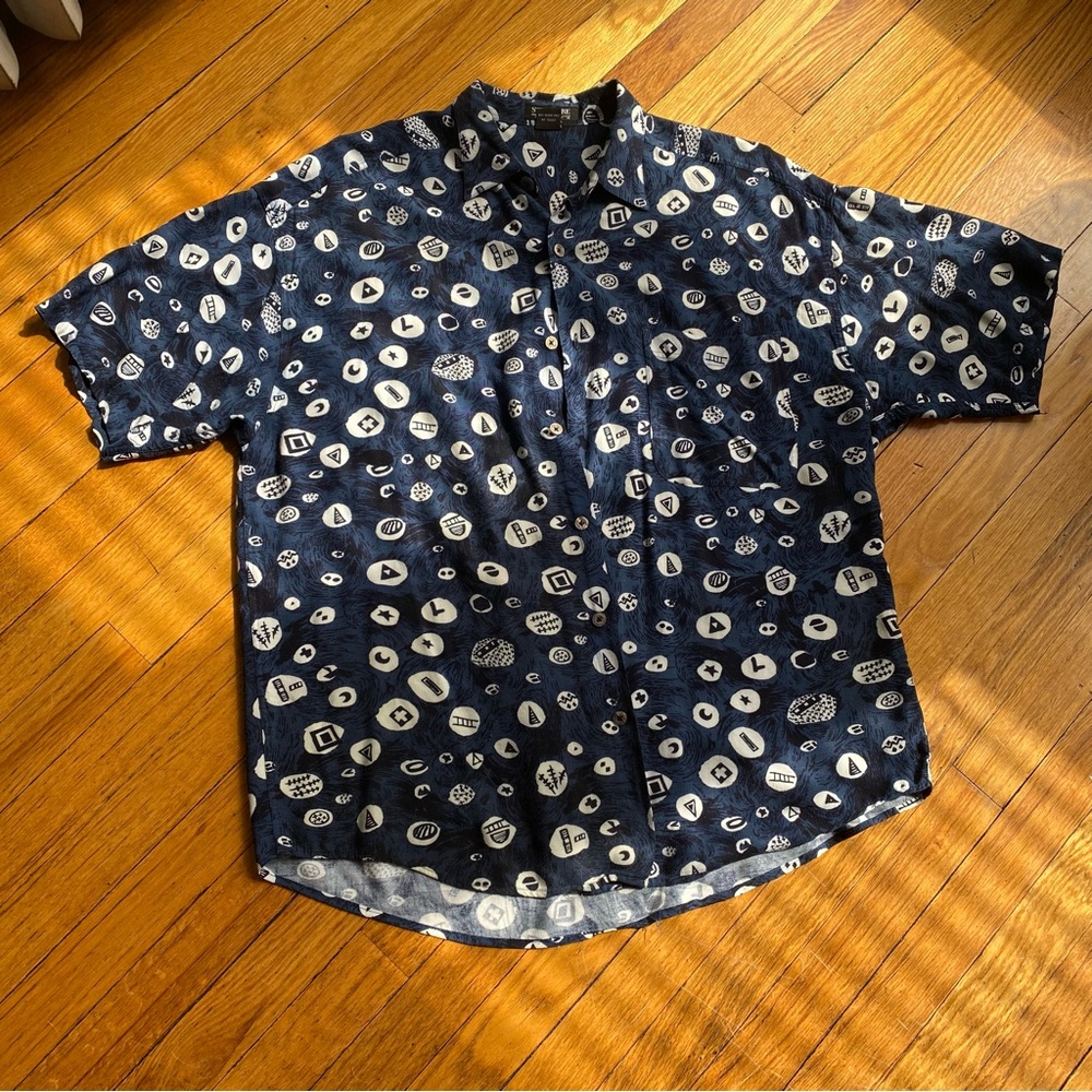 Vintage 90’s Structure Pattern Casual Button Down… - image 3